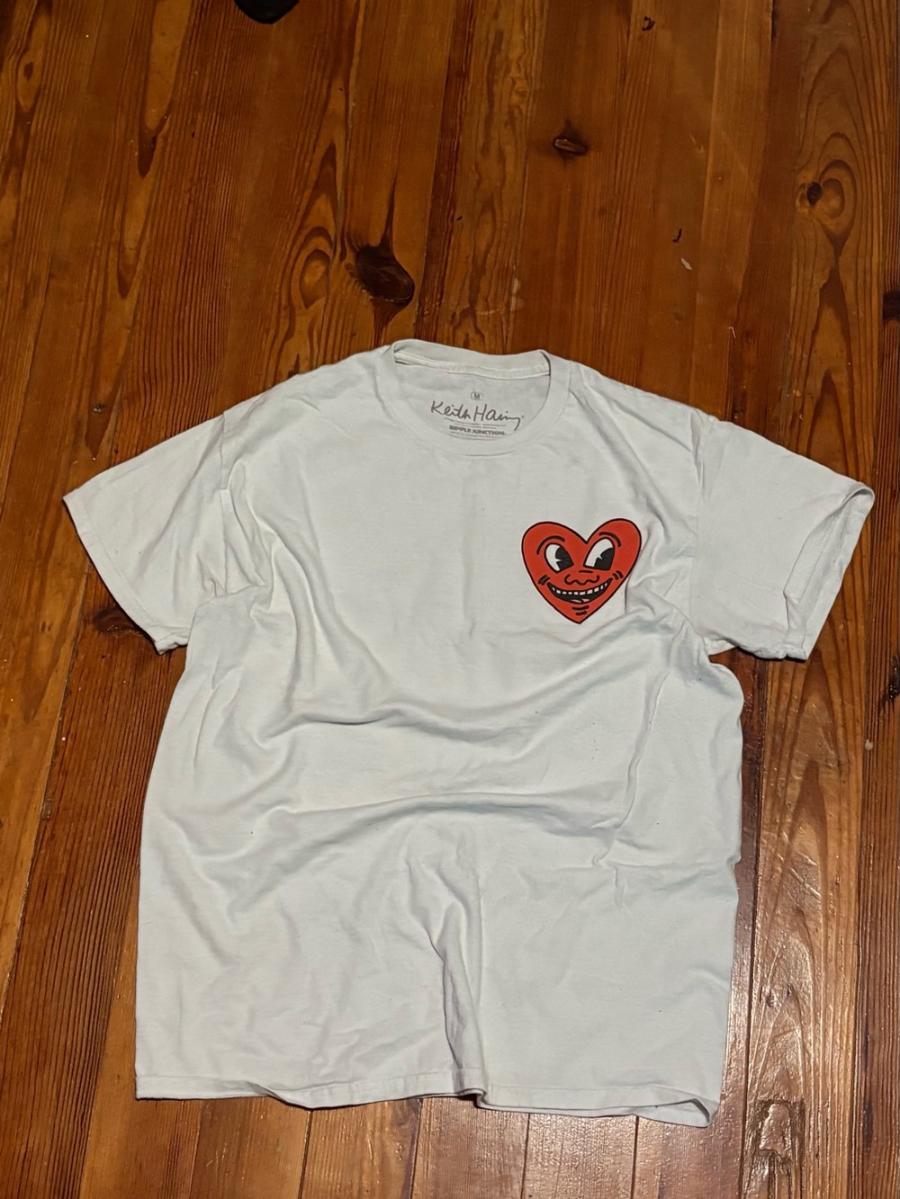 White Graphic Heart Tee - Men's Casual Shirt